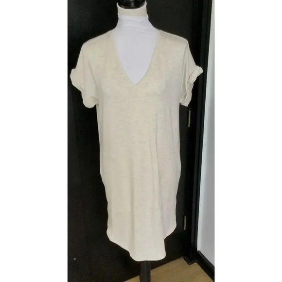 Lou & Grey Signature Soft Womens Cream V-Neckline Pullover Dress Small - Picture 1 of 8